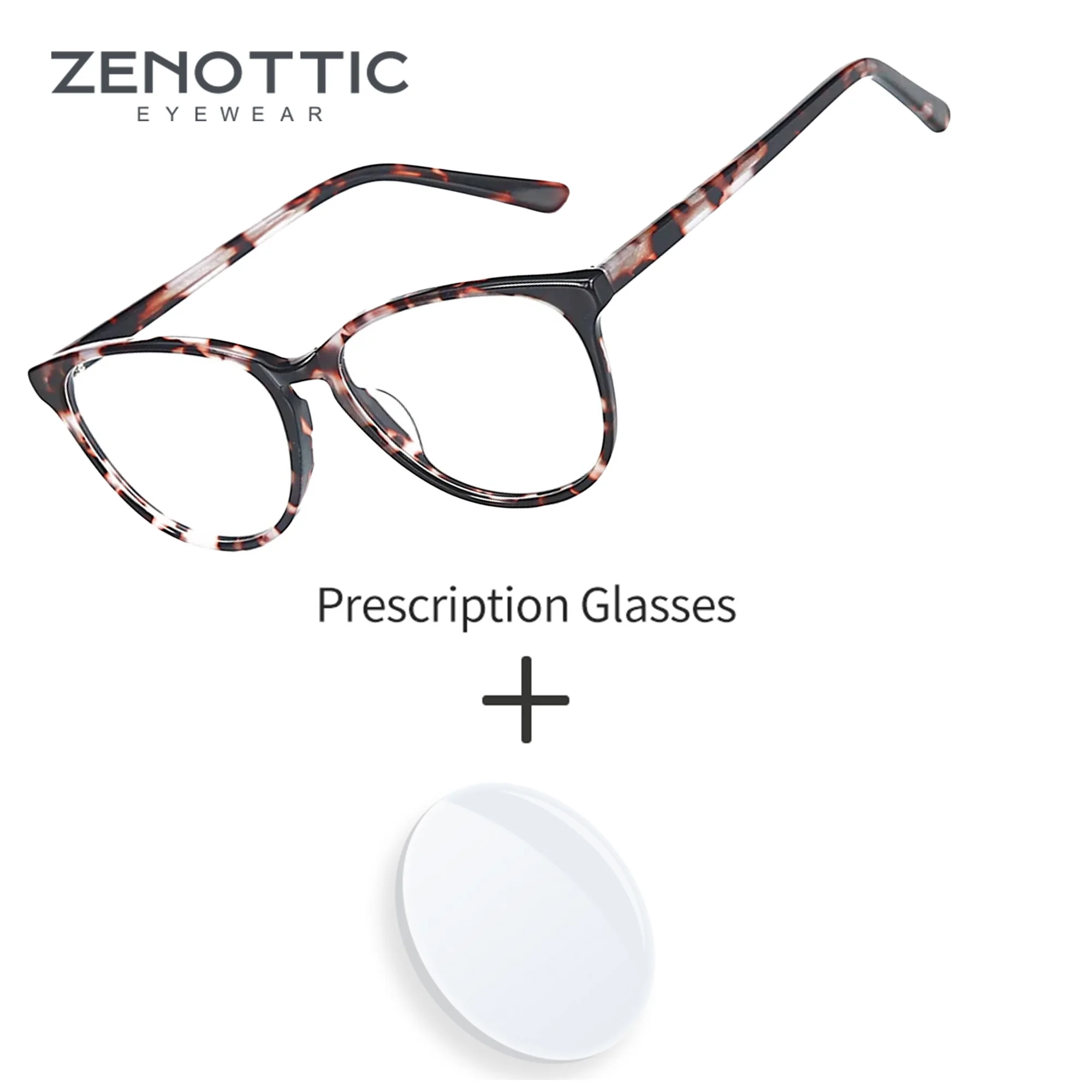 

ZENOTTIC Women Butterfly Acetate Prescription Glasses Blue Light Filtering Myopia Photochromic Vision Correction Classic Eyewear