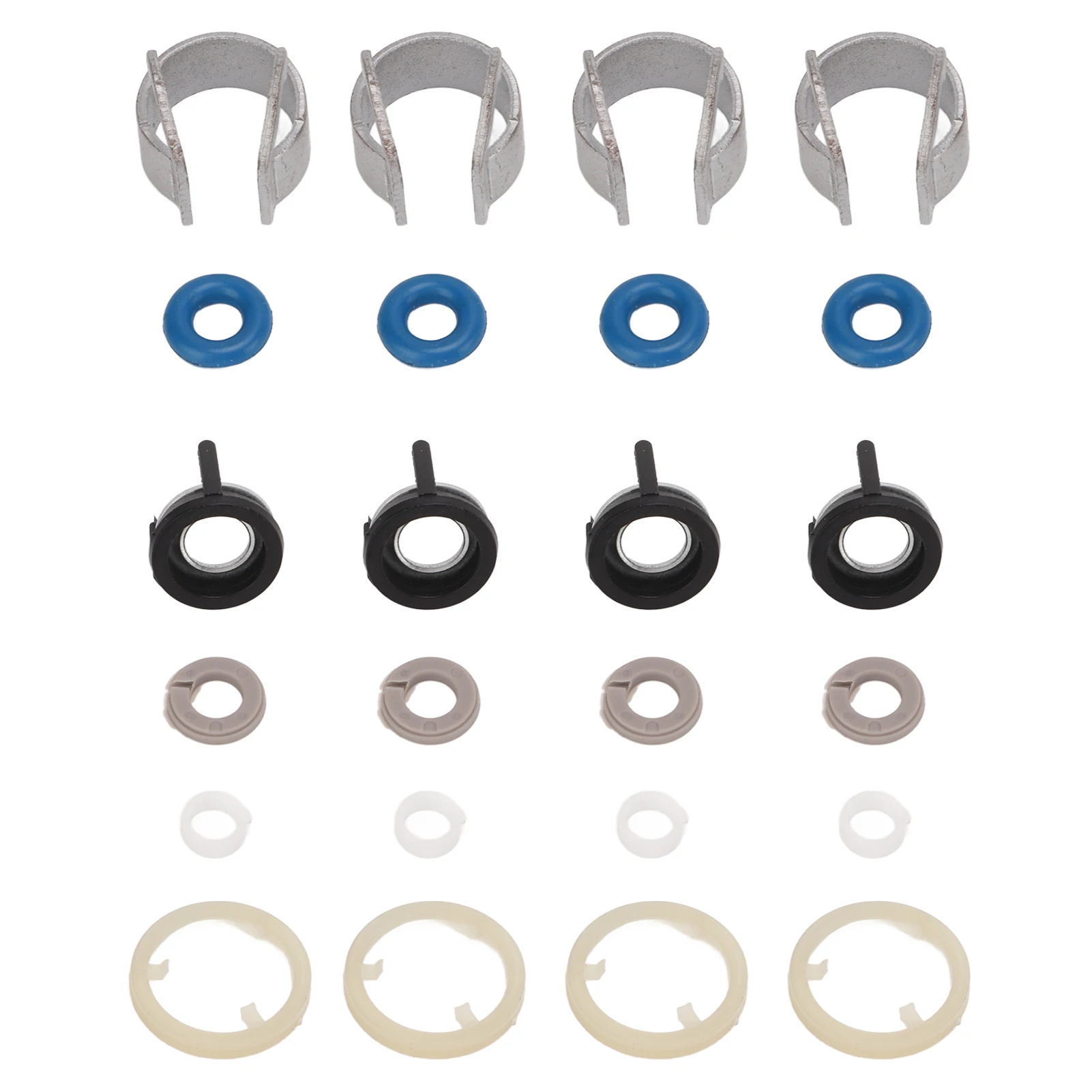 06H998907B 4 Sets Fuel Injectors  Repair O Ring Kit Rubber Metal 06H998907B Replacement for A3 A4 A5 S5 S4 Q5 Q3