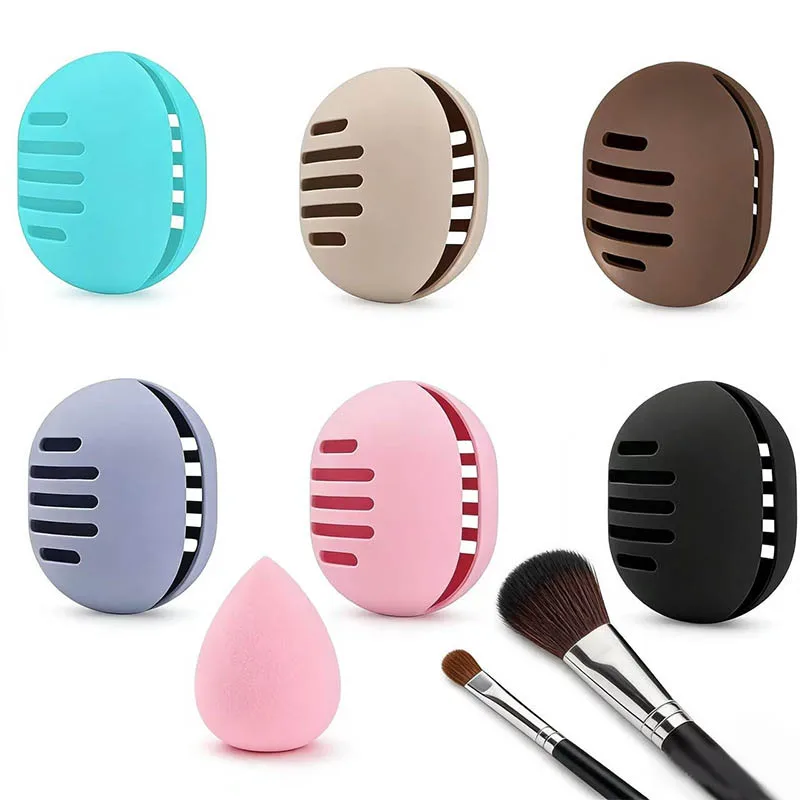 20/30/50PCS Silicone Makeup Sponge Holder Eco-Friendly Multi-hole Beauty Egg Storage Case Travel Protable Cosmetic Refill Box