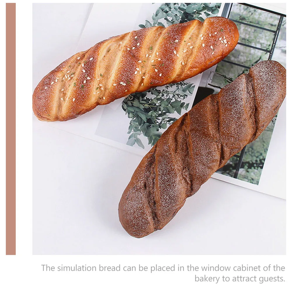 

Lifelike Pu Bread Model Realistic French Bread Decor Fake Bread Photography Props Montessori Educational Tools