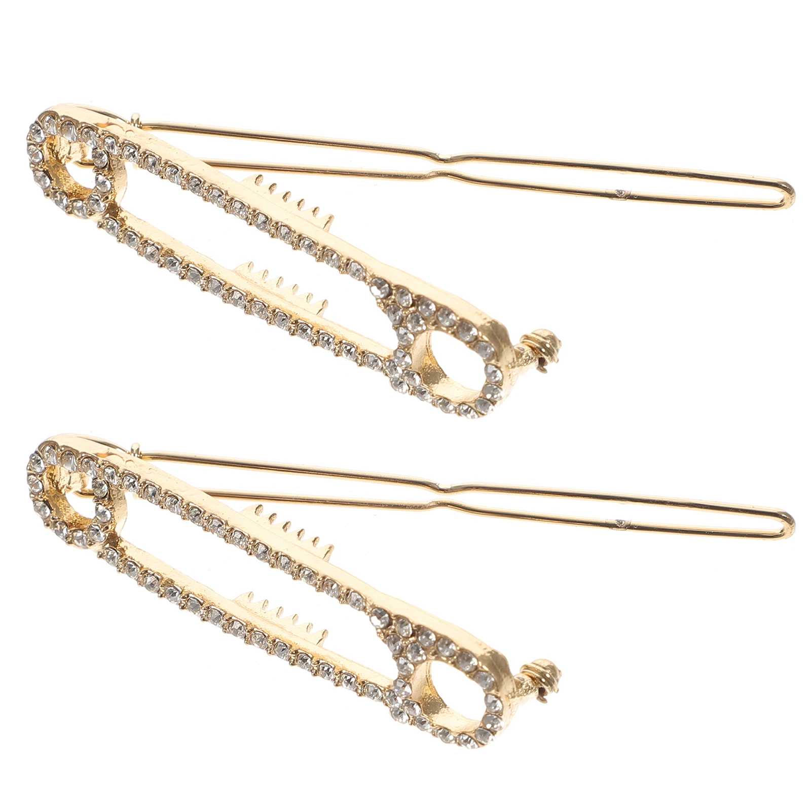 

2Pcs Safety Pin Hair Clips Lightweight Metal Clamps Versatile Accessories Women Girls Hair Decorations Barrettes