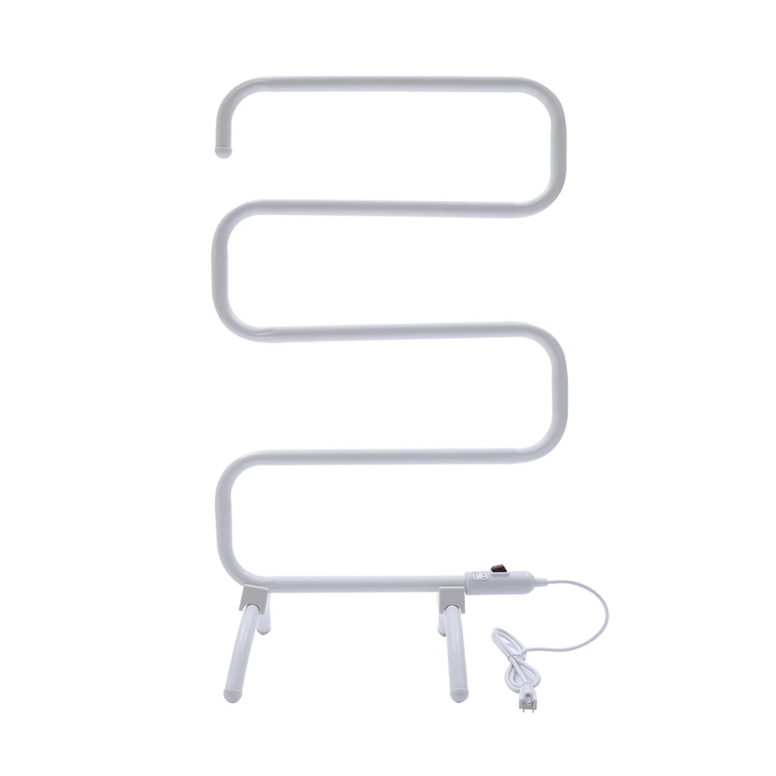 5-Bar Towel Drying Rack, Heated Towel Warmer Freestanding Electric Towel Rack Portable Heated Towel Rack 100W Plug-in White for