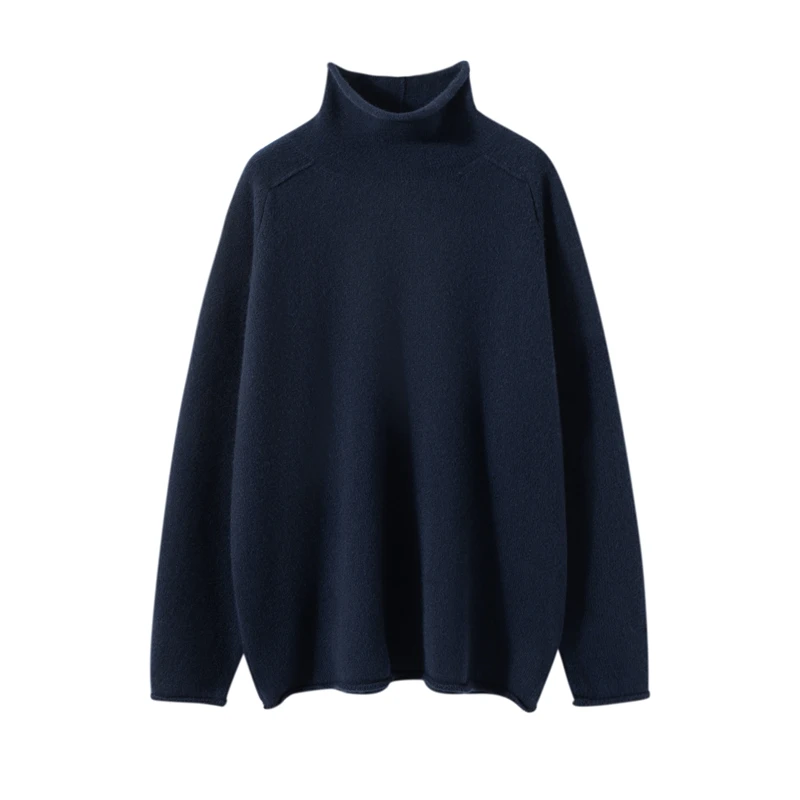 

Fashion 100% Cashmere Sweater For Winter Thick Soft Pullover Women Turtleneck Long Sleeve Knitwear Basic Elegant Clothing Tops