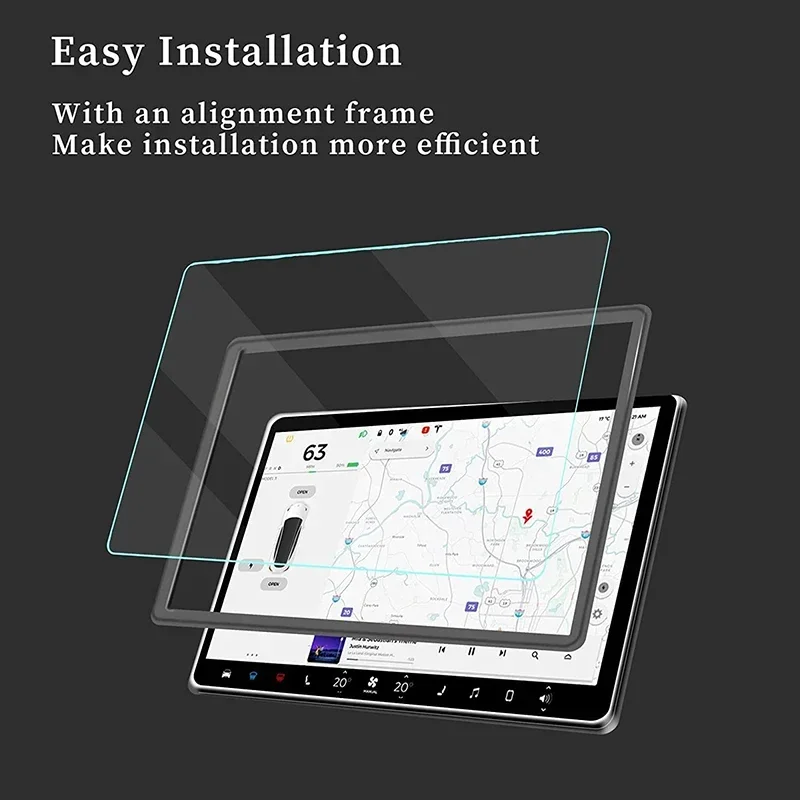 15 Inch Anti Fingerprint Touch Screen Protector Center Control Screen Glass Film Tempered Glass Protection For Tesla Model 3 Y 1