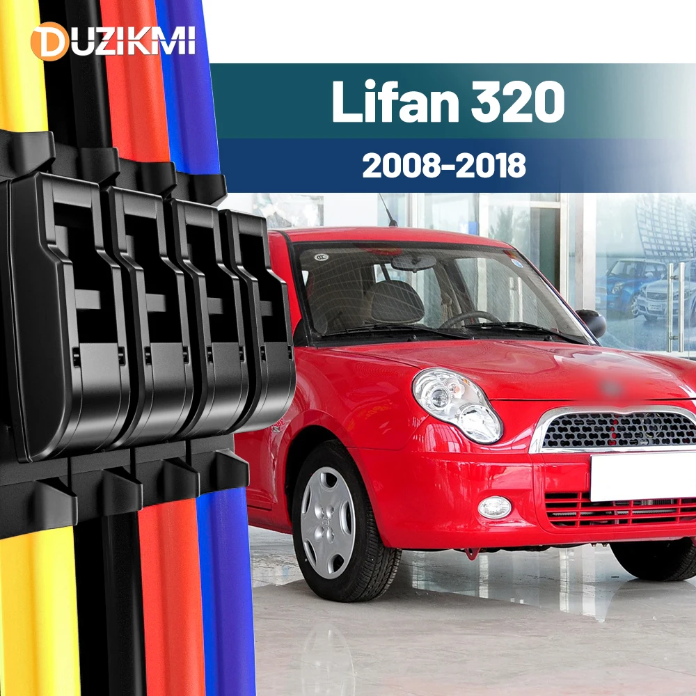 

For Lifan 320 2008-2018 2009 2010 2011 2012 2013 2014 2015 2016 2017 2pcs Front Windshield Windscreen Wiper Blades Red Blue