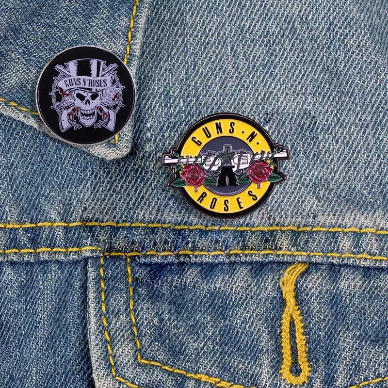 High Quality Rock Band Punk Music Badge Guns N Roses Enamel Pin Fan Friend Medal Gift Music Lover Brooch Clothing Bag Pin