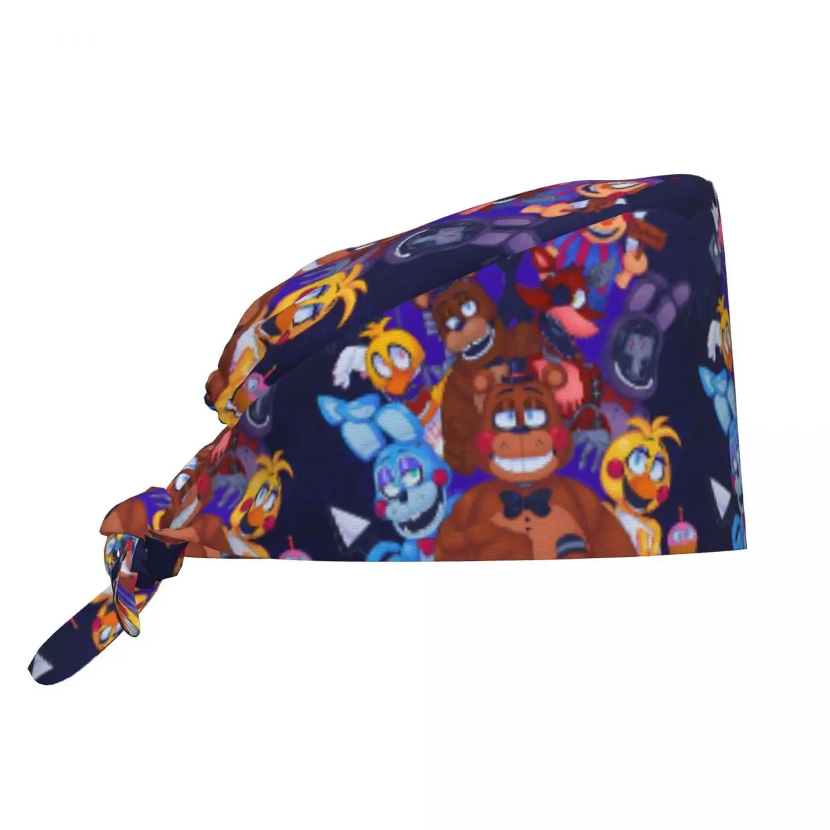 Cappelli Chirurgici FNAF a Tema Freddy's, Berretti da Infermiera per Donne e Uomini, Cappello Medico Kawaii Regolabile con Laccetti Posteriori
