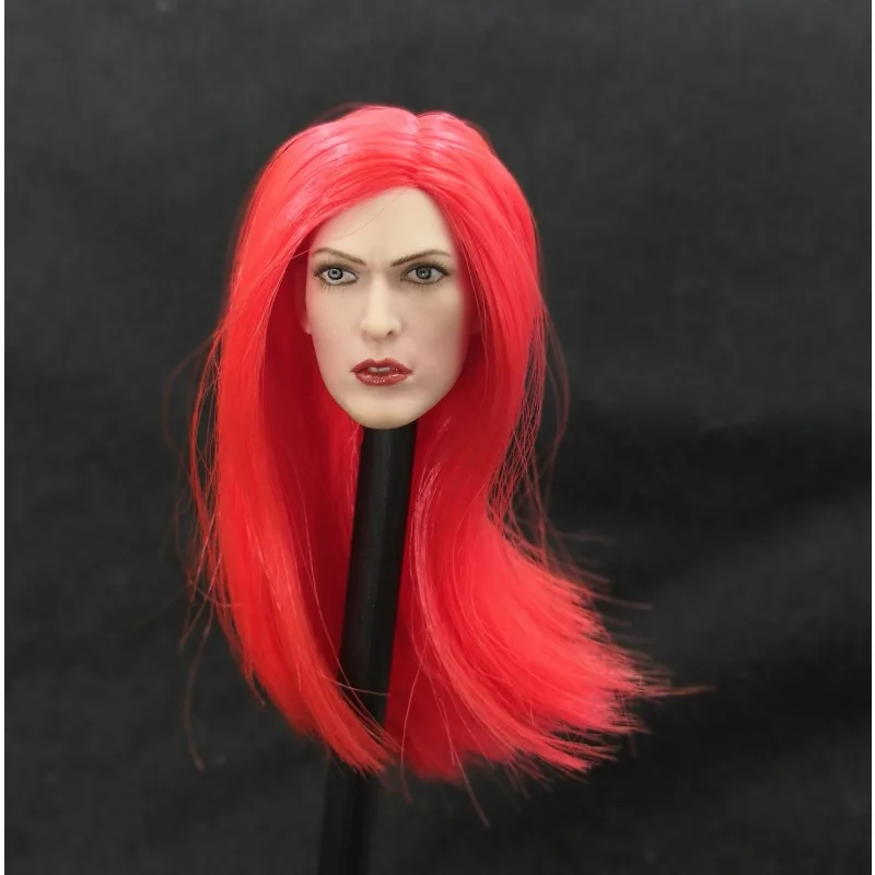 

GLF 1/6 Scale European American Red Hairstyles Beauty Head Carving Female Doll Model for 12" Ph Action Figures Body