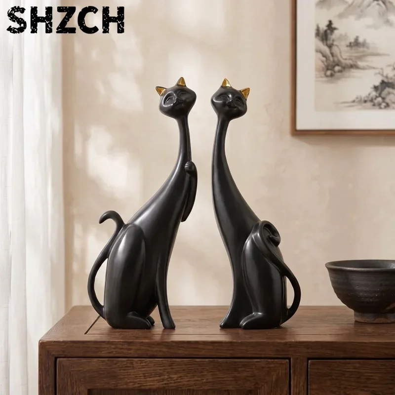 2026 New Modern Minimalist Cute Cat-Themed Wine Cabinet Decoration for Living Room - High-End and Niche Style for Young People