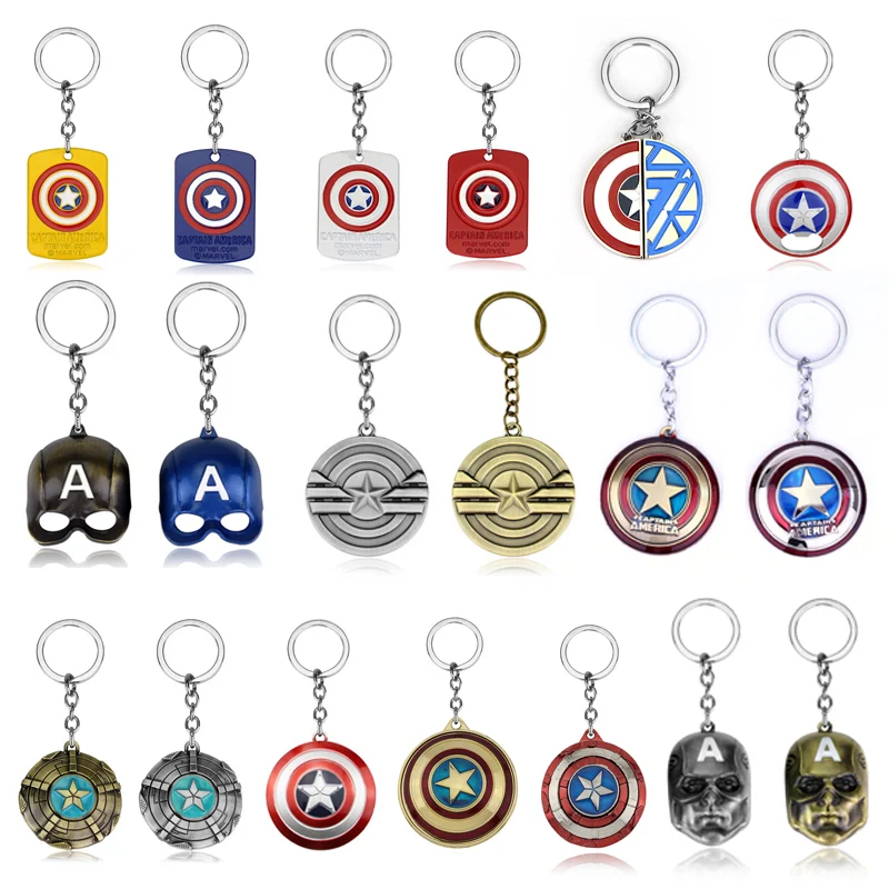 

Captain America Shield Keychain The Avengers Logo Pendant Key Chain for Women Men Cool Car Keyring Gift