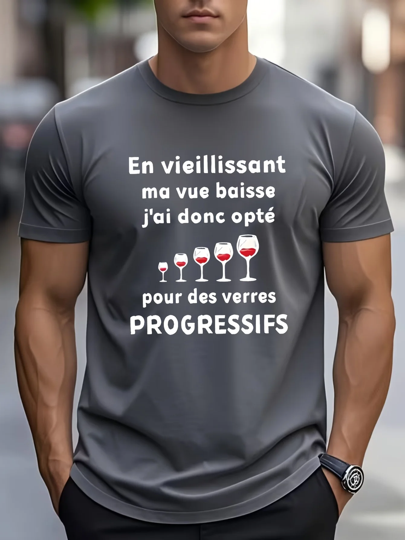 Gradual Wine Glass T-Shirt Summer Men's Tracksuit O-Neck Short Sleeve Casual Breathable Sportswear Harajuku Fashion Streetwear