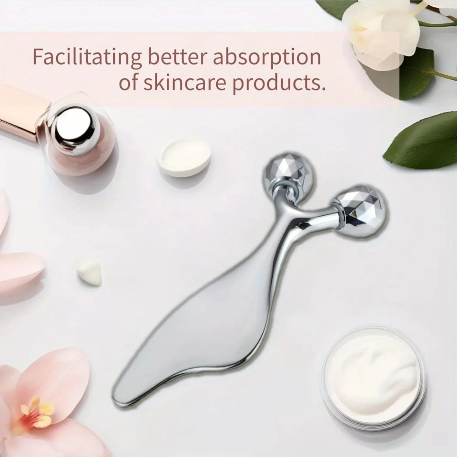 3D Facial Roller Massager Improves Complexion & Remove Wrinkles Face Massage Tool Gua ShaTool Tightens & Tones Skin Appearance