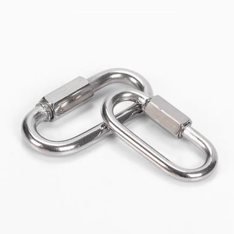 1/2PCS Quick Link Karabiner Edelstahl Karabiner Verbindung Schnalle Outdoor Camping Klettern Snap Haken Mehrzweck Schnalle