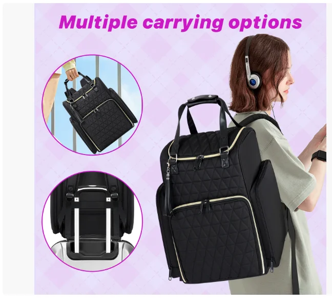 

Women Nail Polish Organizer Bags Holds 80 Bottles a UV Nail Lamp Women Cosmetic Bags Nail Polish Case with 2 Removable Pouches