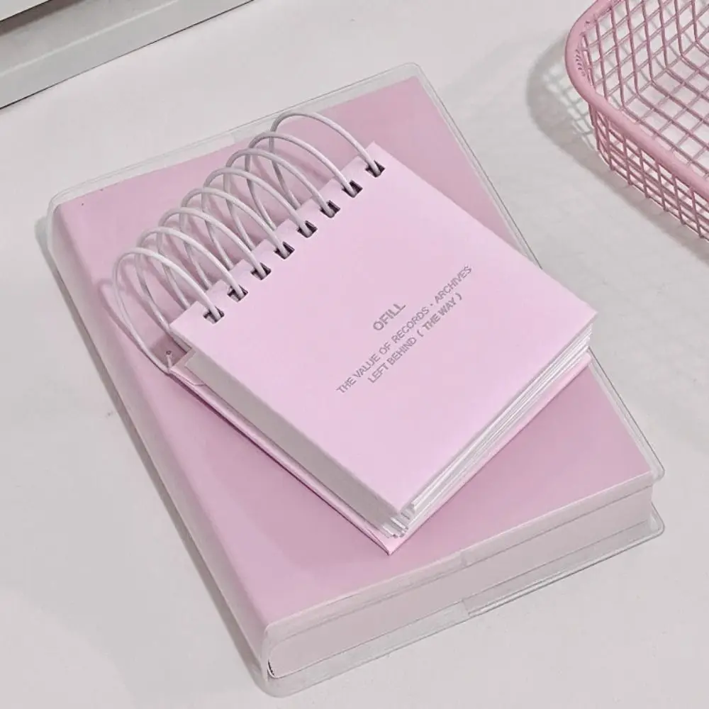 

New Cherry Blossom Pink Spiral Book Mini Blank Inner Pages Coil Notebook DIY Gift Notepad Stationery Supplies