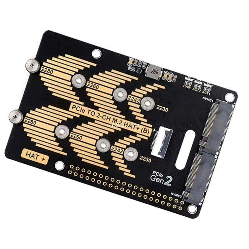 

2Channel M.2 NVMe SSD Adapter for 5 Expansion Board Module Highly Speed Data Processing 16Pin PCIE Port Dropship