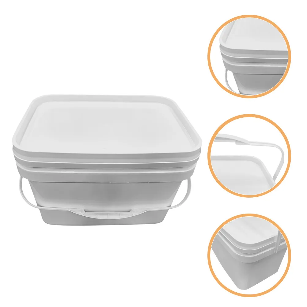2Pcs Empty Plastic Small Paint Pail Container Bucket Lid For Oil Paint Storage Decor Painting Supplies Bin Artist