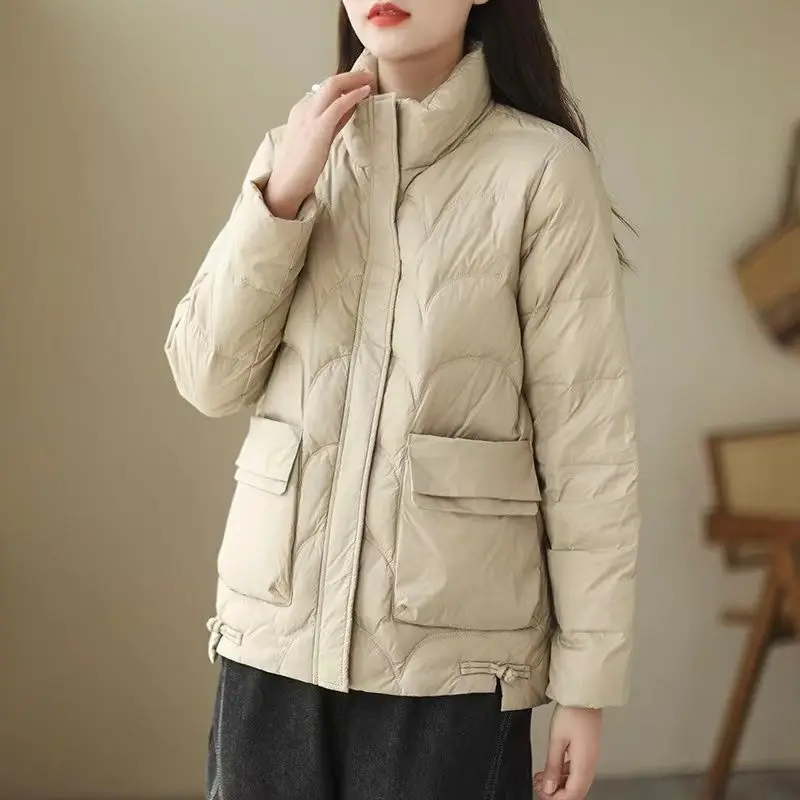 2025 Autumn/winter Women's Down Jacket Slim Fit Commuting Windproof Jacket