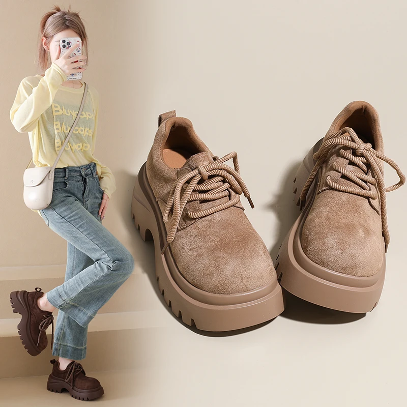 

Thick-soled loafers, Zhenxiao leather shoes, British-style retro shoes, versatile outdoor fashion, 7002