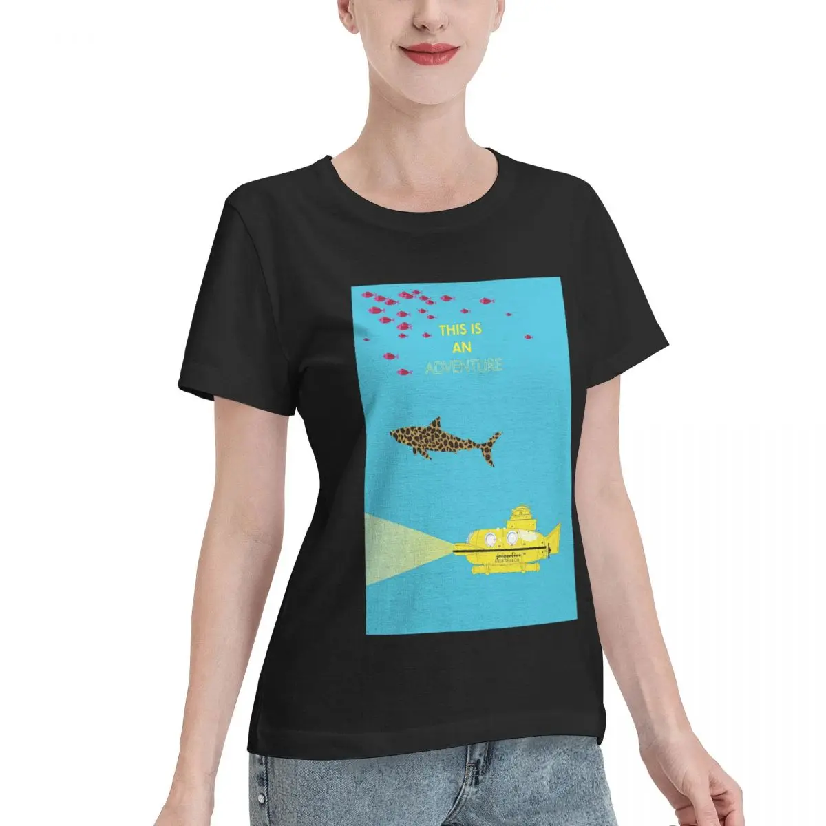 Soft Comfy The Life Aquatic With Steve Zissou Wes Anderson Women's T-shirt Chic Comfy Daily Top