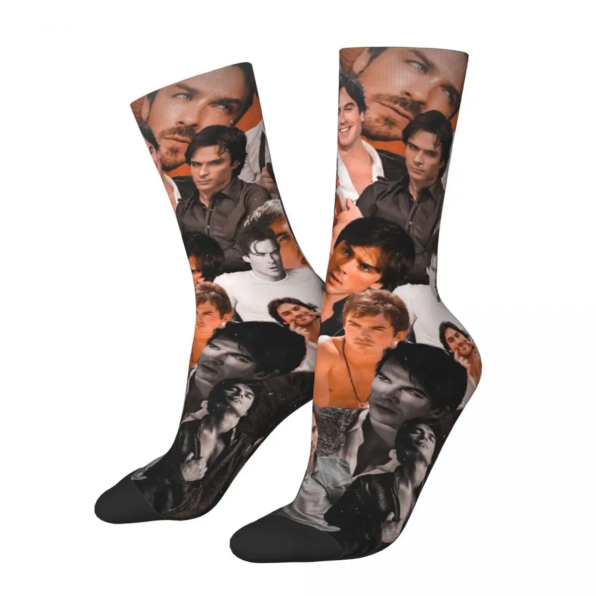 

Ian Somerhalder Collage Damon Socks for Women Men Unisex Funny Happy Socks Novelty Street Style Crazy Sock