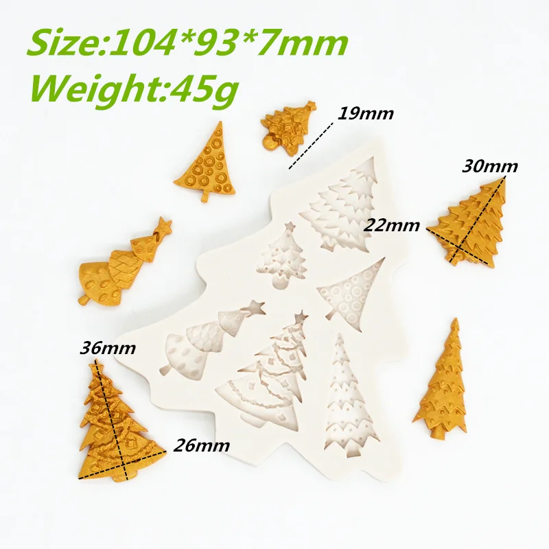 Silicone Resin Mold Christmas Tree Shape For DIY Cake Chocolate Dessert Candy Fondant Moulds Baking Decoration Tool Accessories