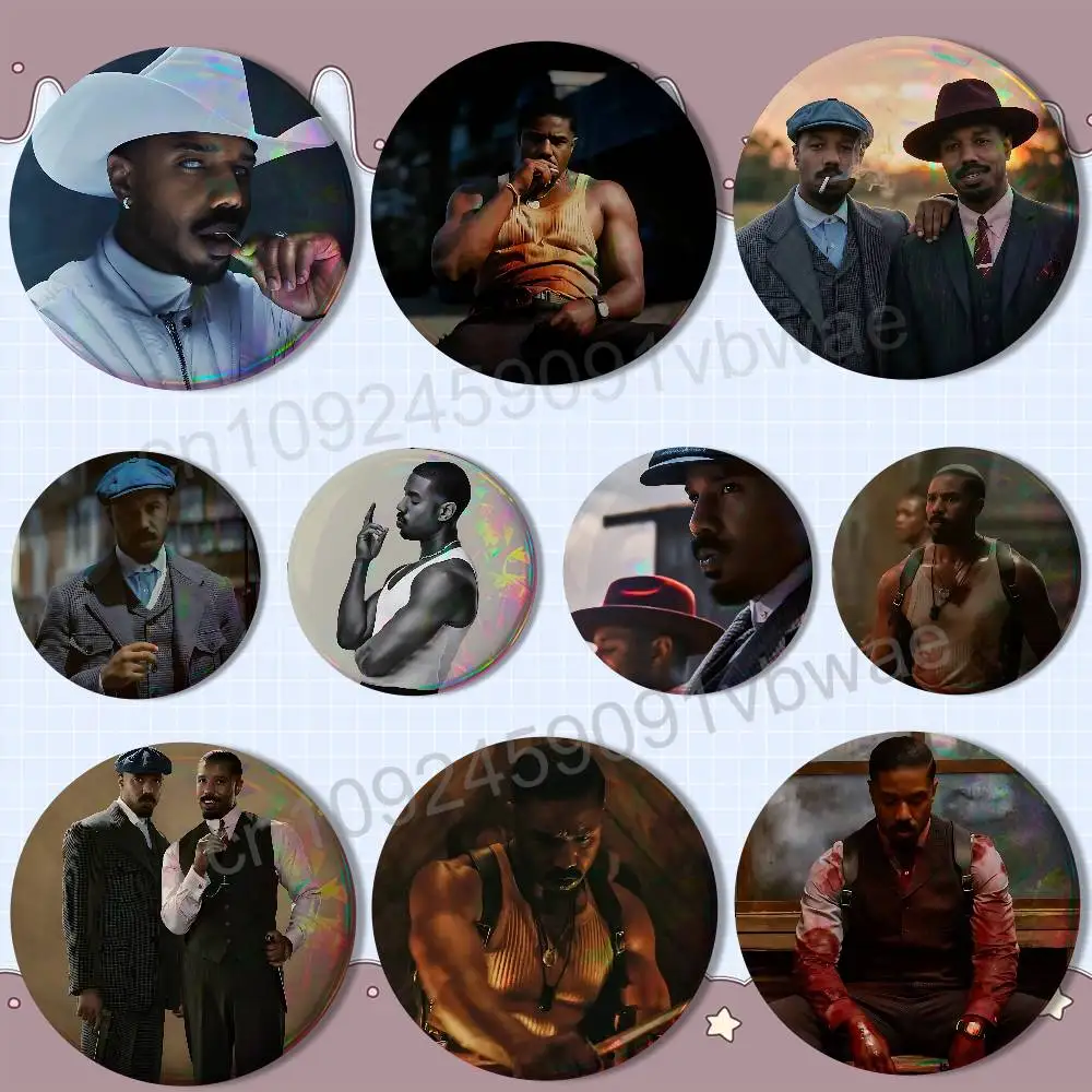 Southern Gothic Horror Sinners Michael B Jordan Badge on Backpack Clothes decoration Tinplate Round Brooch Funny Custom Gifts