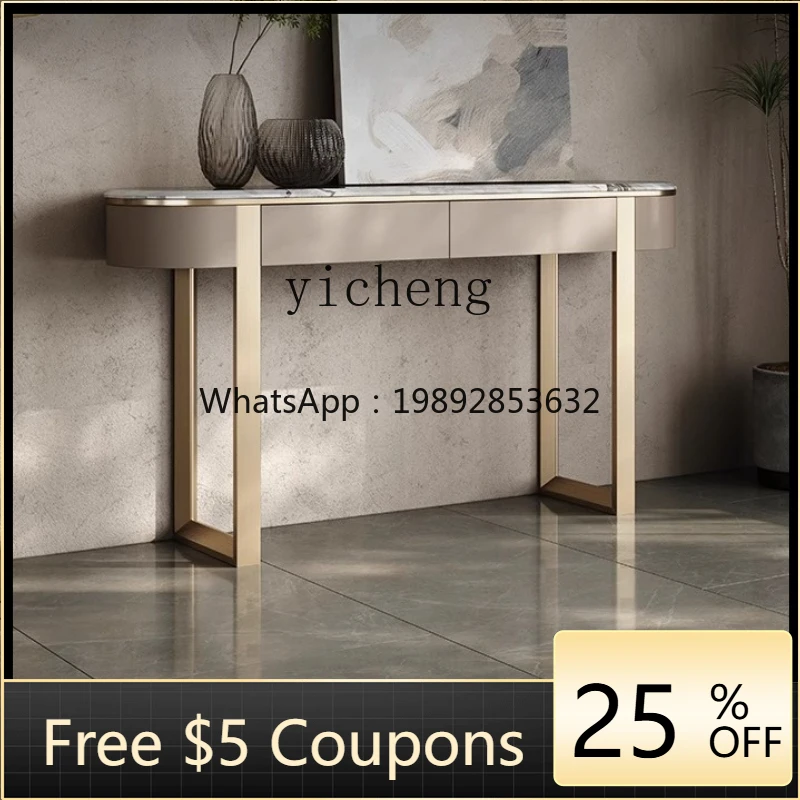 

Мраморный прихожий столик R1 для элитной гостиной, пристенный, из каменной плиты, декоративный шкаф для прихожей