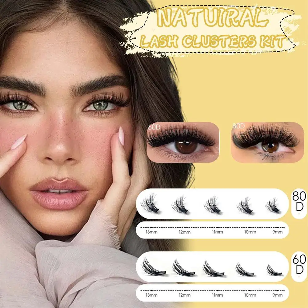 400 クラスター 3D つけまつげ ナチュラル ふわふわ カール 大容量 セグメント化されたまつげエクステ メイクアップ