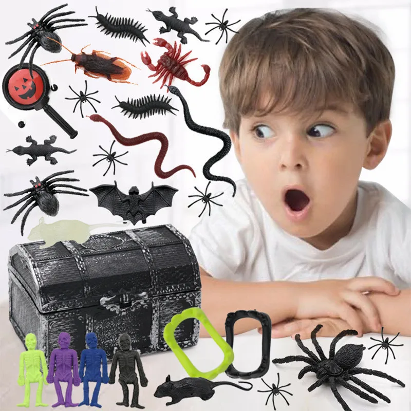 

Horror Halloween Props Tricks Simulation Centipede Model Fake Insect Bug Toy Kids Favors Box