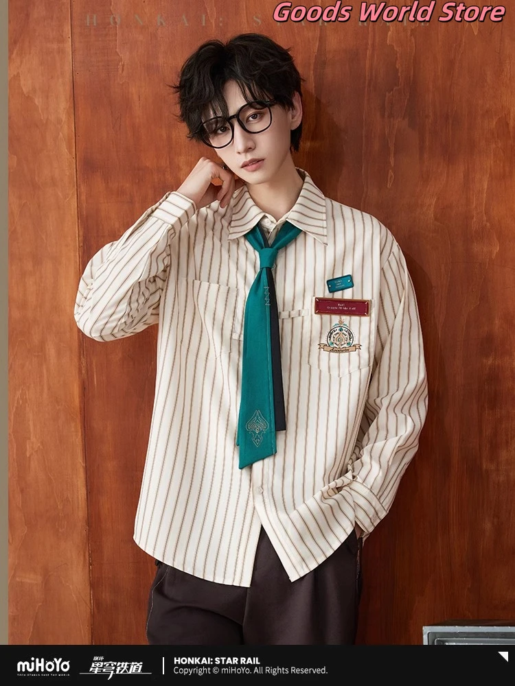 قميص افينتورين الأصلي ذو لونين مخطط هونكاي ستار السكك الحديدية الشكل افينتورين قميص ميهويو افينتورين تأثيري أنيمي زي هدية