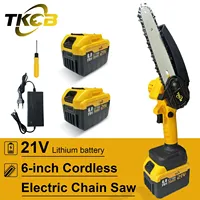 TKCB-Mini Powerful Cordless Electric Chain Saw, Garden Cutting Tools, Portable Pruning Saw, Woodworking Tools, 6\