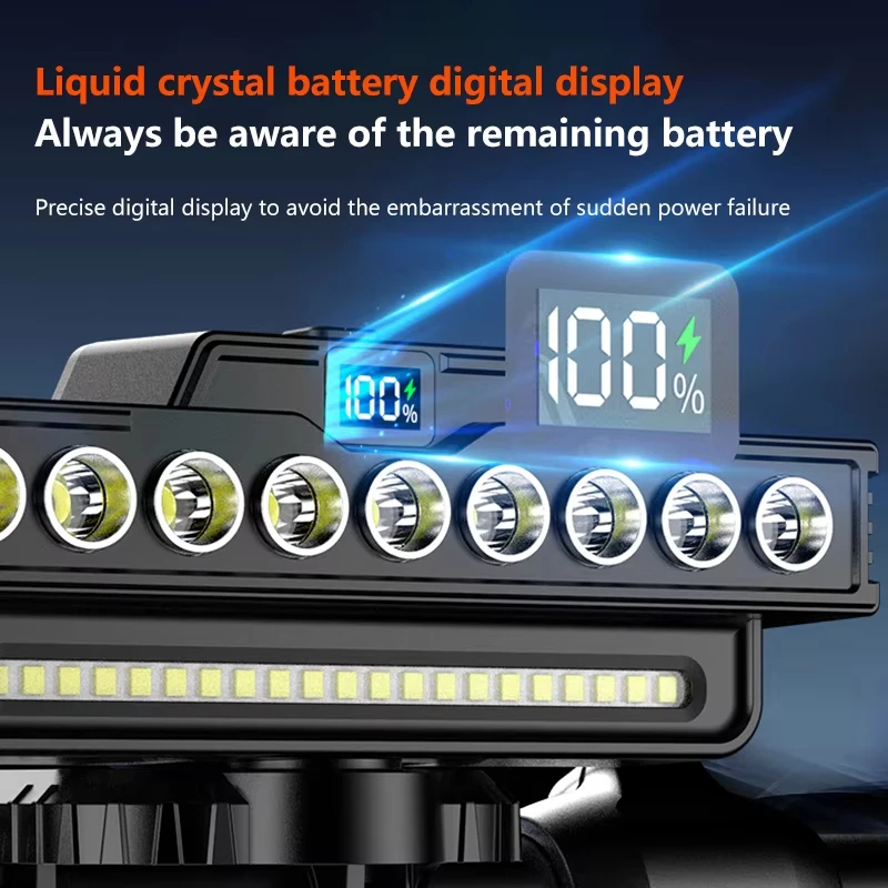 المصباح الأمامي للدراجة مع جهاز التحكم عن بعد 9 الخرز USB شحن الدراجات القرن ضوء الدراجة الجبلية الطريق الجبهة ضوء LED مصباح وامض مقاوم للماء #3