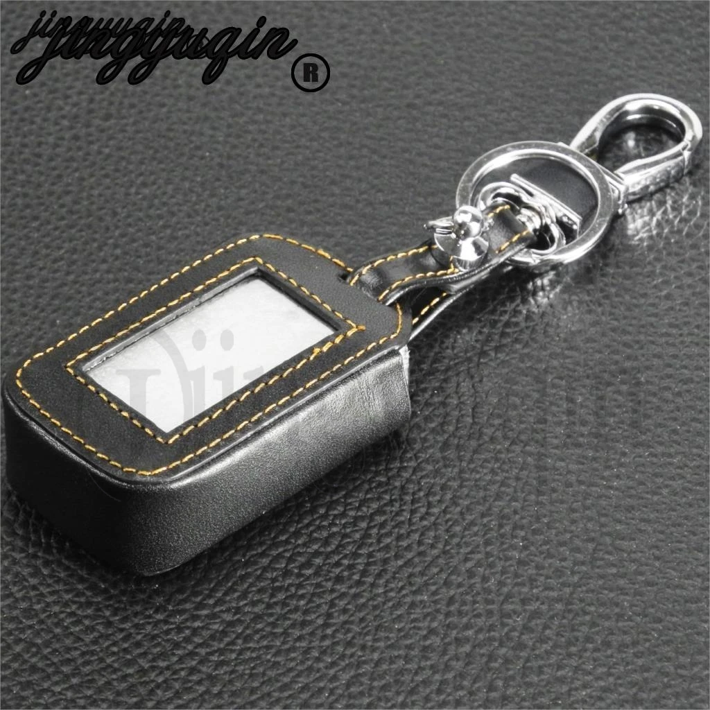 jingyuqin Remote Leather Key Cover For Starline E60 E61 E62 E90 E91 2 Way Car Alarm System KeyChain Case