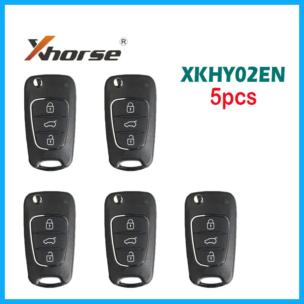 Xhorse-XKHY02EN سلك سيارة مفتاح بعيد ، 3 أزرار ، مفتاح التحكم عن بعد لشركة هيونداي ، VVDI أداة مفتاح صغير ، النسخة الإنجليزية ، 5 قطعة