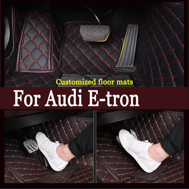 

Car Floor Mats For Audi E-tron 2018~2022 Luxury Durable Mat Rug Auto Interior Part Leather Carpet Car Accessires 2021
