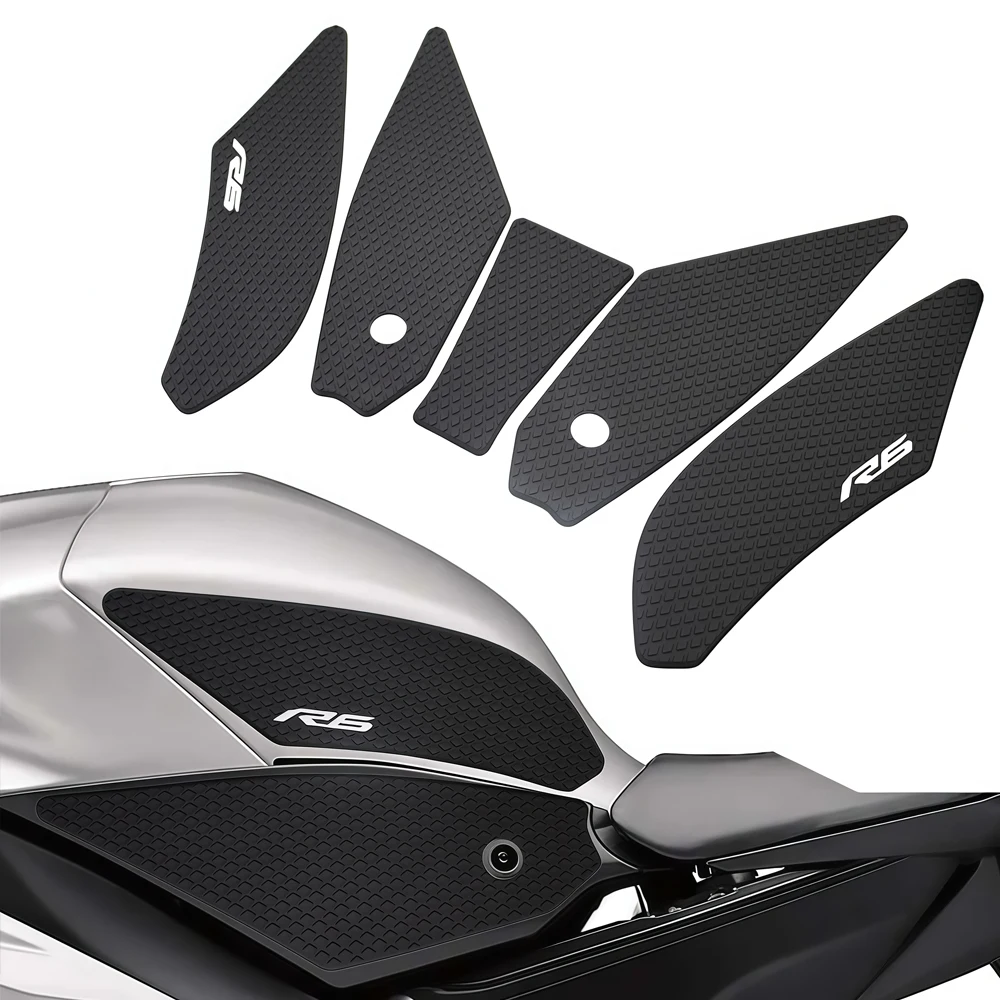 

Для Yamaha GYTR YZF R6 2017 GYTR YZF R6 RACE 2022 2023, накладка на бак, наколенник, резиновая защита, эксклюзивная черная