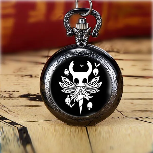 Game Hollow Knight Quartz Pocket Watch Pendant Necklace Chain Clock Jewelry For Women And Men Best Gifts