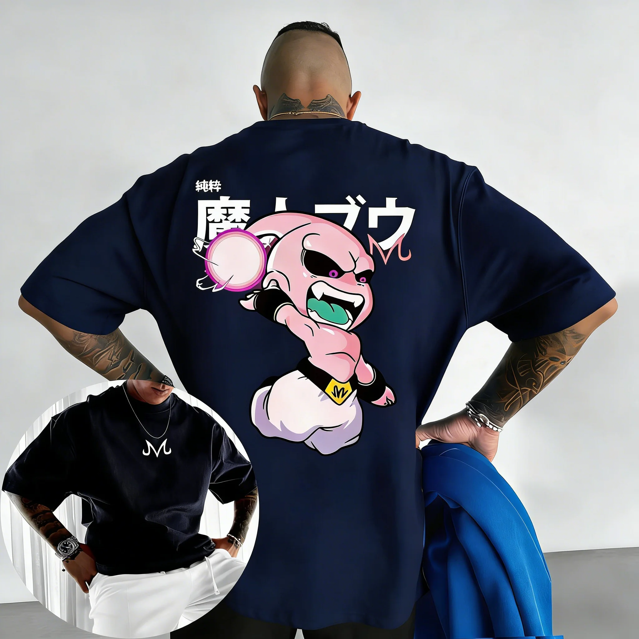 2026 Neues Dragon Ball Anime Baumwoll-T-Shirt Sommer Neu Majin Buu Bedrucktes Street Hip Hop Freizeit Kurzarm-Oberteil für Herren und Damen