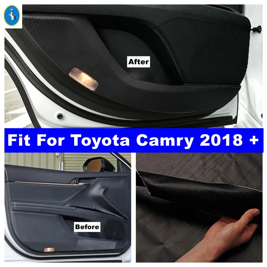 

Inner Door Scratchproof Anti Kick Pad Film Protective Stickers Cover Kit For Toyota Camry 2018 - 2023 Accessories Car-styling