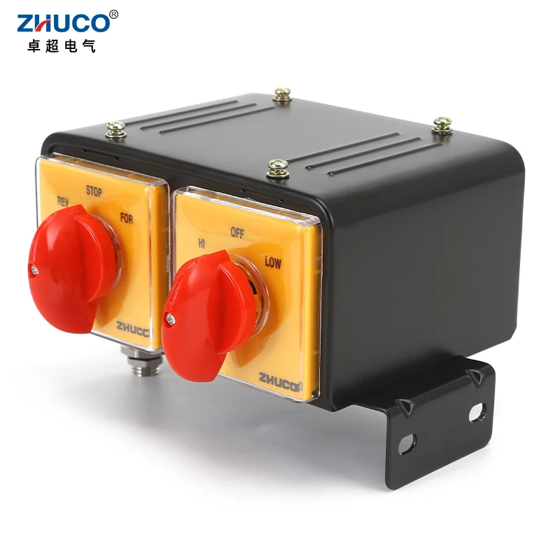 

ZHUCO SZW25-64D/KZ200BF 25A Multi-Position Double Universal Reversing Changeover Cam Switch With Protection Iron Shell