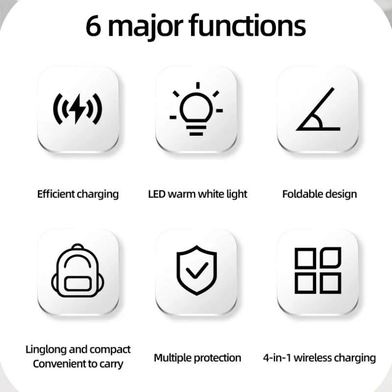 Xiaomi Youpin Wireless Charger Magnetic Suction 3-in-1 Fast Charging Station Stand Folding Holder For iPhone Apple Watch Home Mi