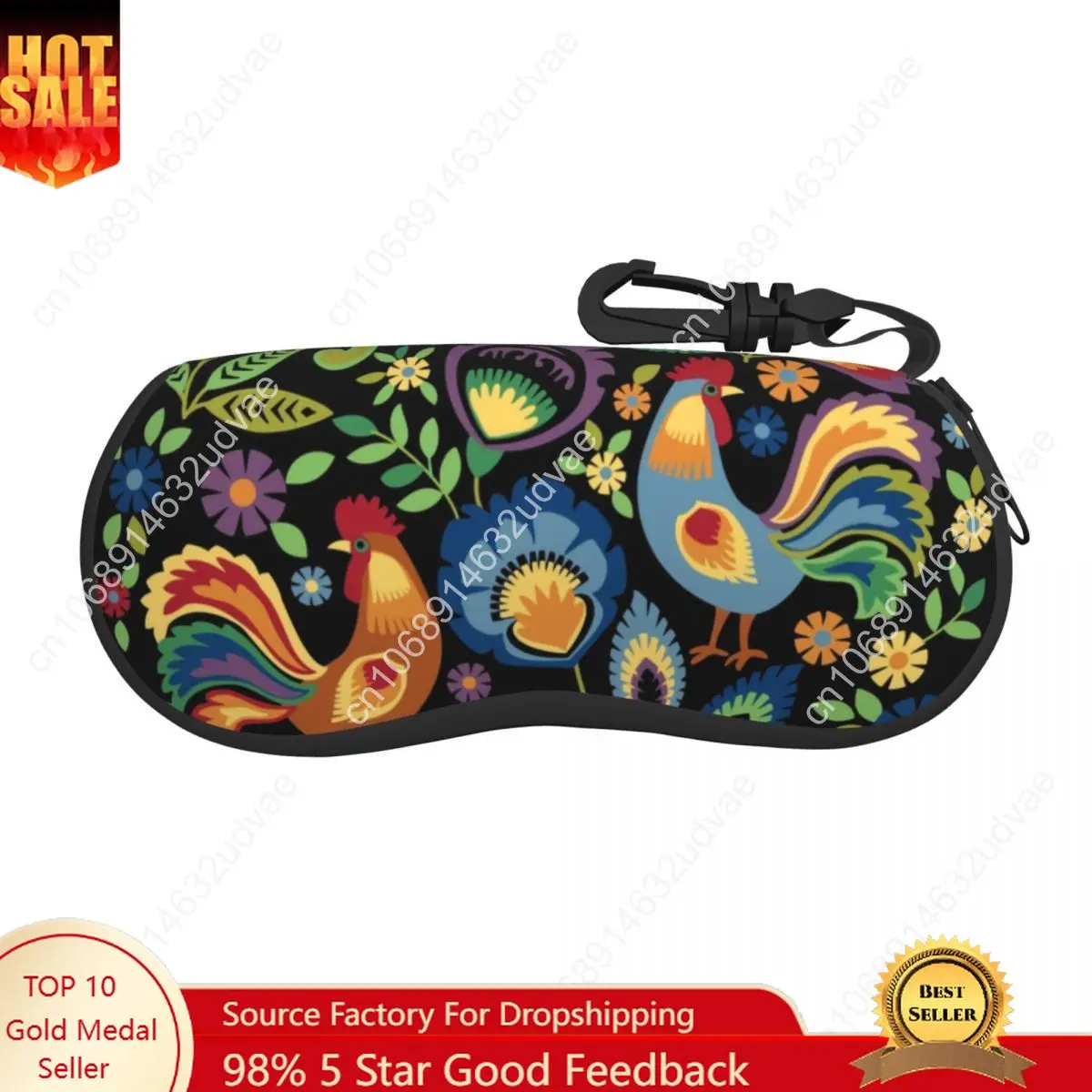 

Custom Folk Roosters Shell Glasses Case Unisex Fashion Poland Polish Art Eyeglasses Case Sunglasses Protector Box
