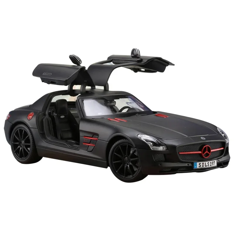 Maisto 1:18 Mercedes-Benz SLS AMG Blue Car Alloy Car Model Simulation Car Decoration Collection Gift Toy Die Casting Model