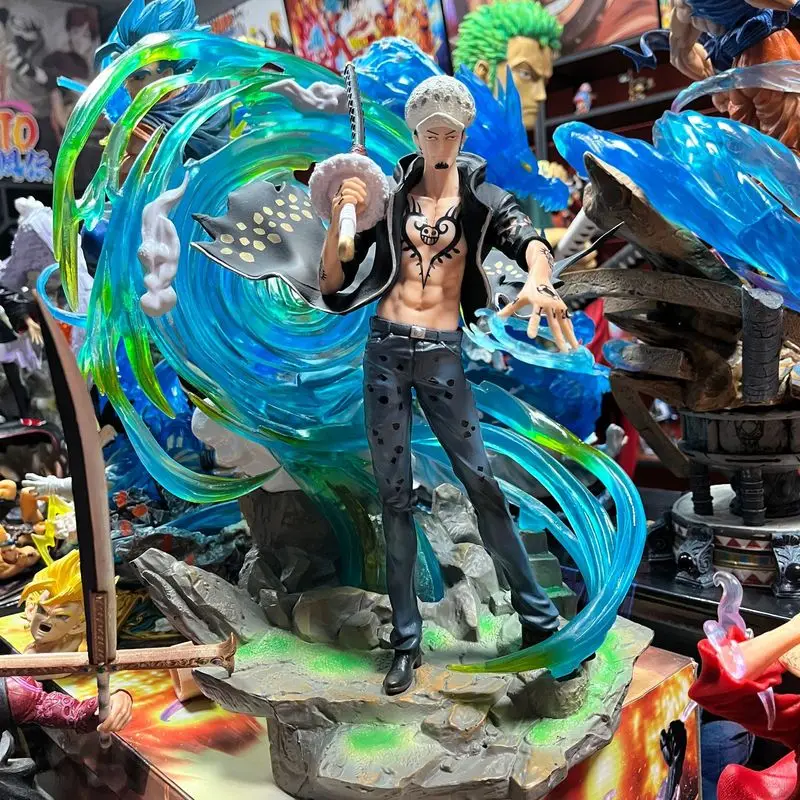 

One Piece Gk Large Seven Martial Sea Trafalgar Phantom Luo Handheld Model With Luminous Statue High Quality Ornament Boy Gift