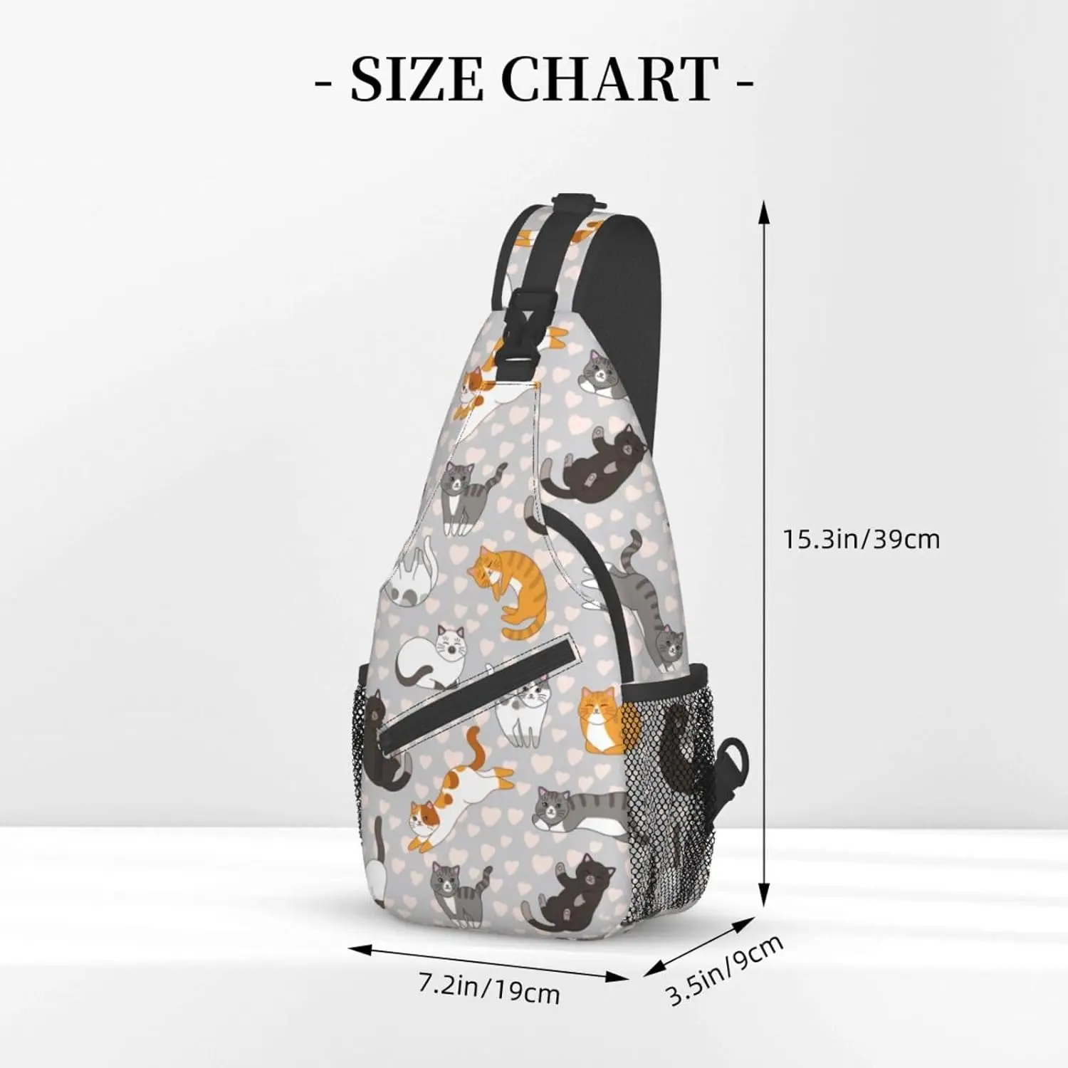 Cats Dots Sling Bag para mujeres y hombres, mochila de viaje para senderismo, bolsos de hombro cruzados para el pecho, mochila de día informal deportiva de poliéster