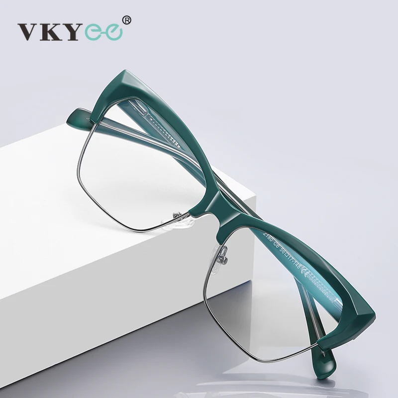 VICKY Simple Large Frame Square Anti-blue Light Reading Glasses Men Personalized Design Myopia Customizable Prescription PFD2180