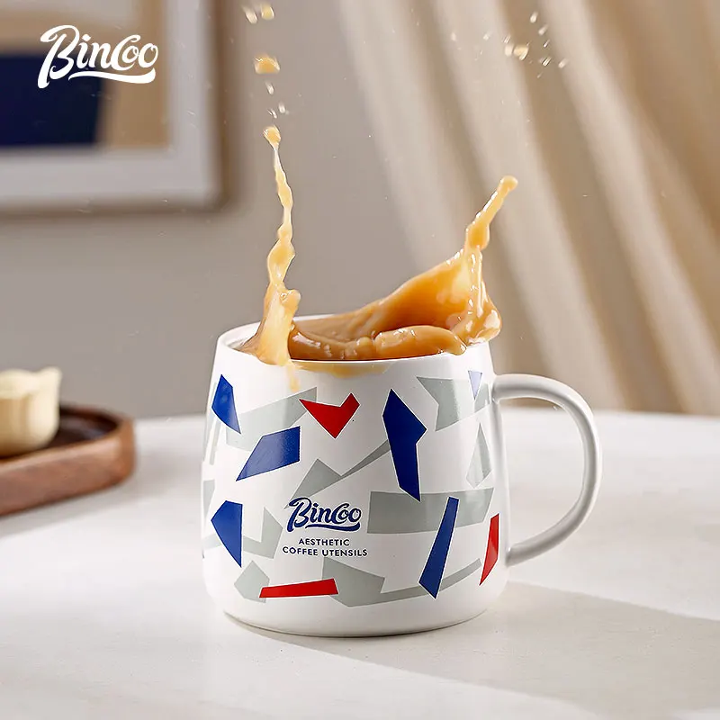 

Керамическая кофейная чашка Bincoo, стиль сломанного цвета, высококачественная изысканная кружка, специальная чашка для кофе, чашка для латте, чашка для послеобеденного чая