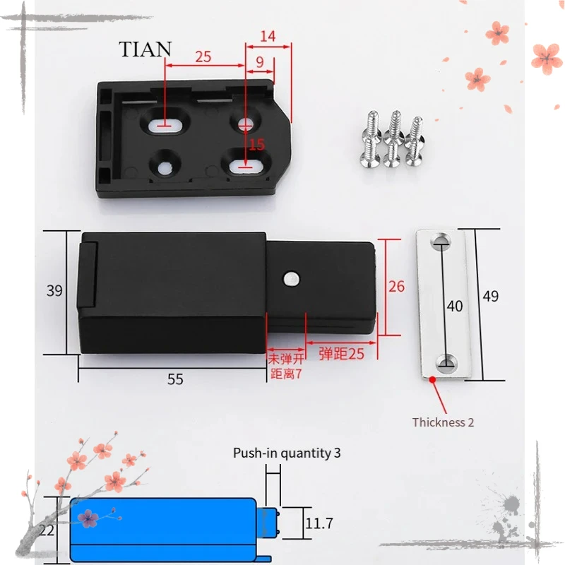 TIAN 1Pcs Heavy Duty Magnetic Cabinet Door Bouncer Wardrobe Door Stop Drawer Push Closer Latch Catch for Kitchen Cupboard