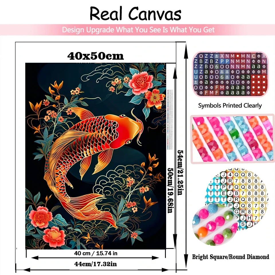 5D Diamond Painting New 2024 Koi Fish DIY Full Square Round Diamond Embroidery Flower Scenery Cross Stitch Mosaic Art Home Decor